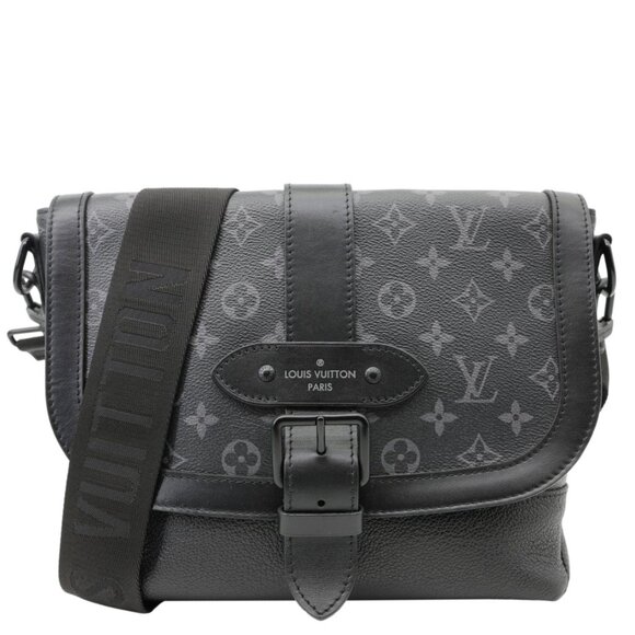 Louis Vuitton  Saumur Monogram Eclipse Canvas Messenger Bag Black - Picture 1 of 13